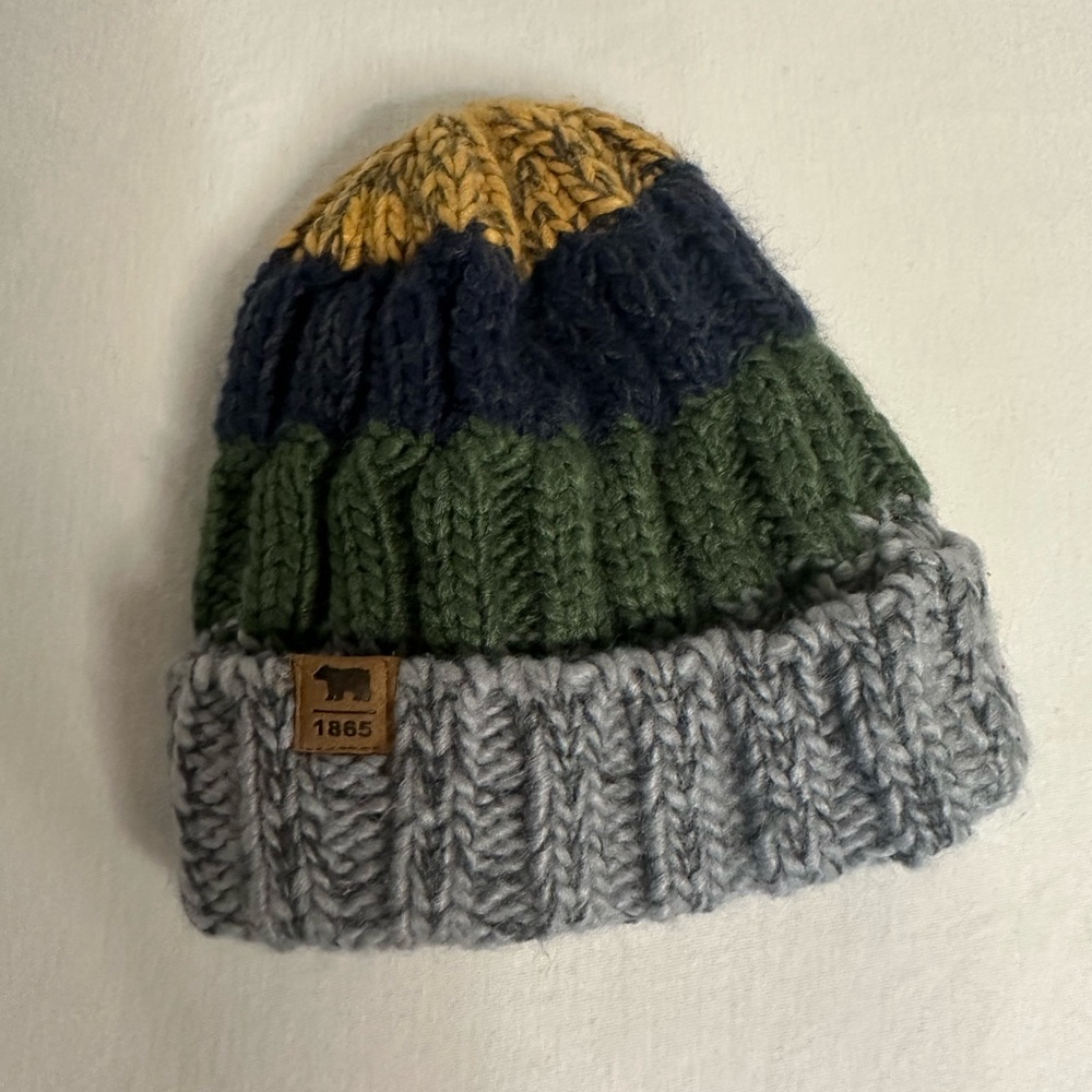 Carter's Yellow, Blue, Green, and Gray Knit Beanie
